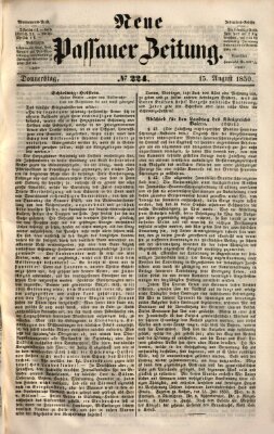 Neue Passauer Zeitung (Passauer Zeitung) Donnerstag 15. August 1850