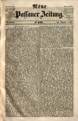 Neue Passauer Zeitung (Passauer Zeitung) Samstag 24. August 1850