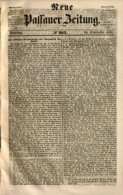 Neue Passauer Zeitung (Passauer Zeitung) Dienstag 24. September 1850