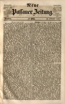 Neue Passauer Zeitung (Passauer Zeitung) Montag 14. Oktober 1850