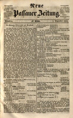 Neue Passauer Zeitung (Passauer Zeitung) Dienstag 3. Dezember 1850