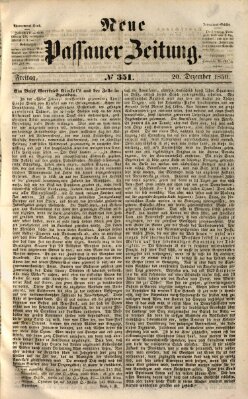 Neue Passauer Zeitung (Passauer Zeitung) Freitag 20. Dezember 1850