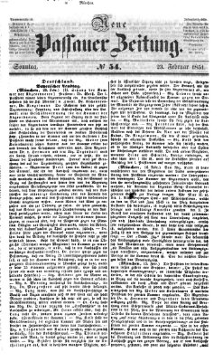 Neue Passauer Zeitung (Passauer Zeitung) Sonntag 23. Februar 1851