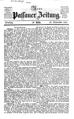 Neue Passauer Zeitung (Passauer Zeitung) Dienstag 16. September 1851