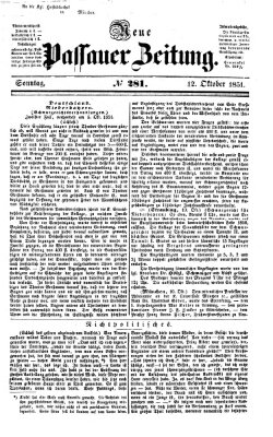 Neue Passauer Zeitung (Passauer Zeitung) Sonntag 12. Oktober 1851