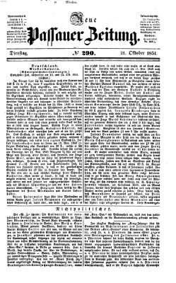 Neue Passauer Zeitung (Passauer Zeitung) Dienstag 21. Oktober 1851