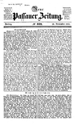 Neue Passauer Zeitung (Passauer Zeitung) Freitag 14. November 1851