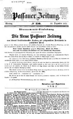 Neue Passauer Zeitung (Passauer Zeitung) Montag 22. Dezember 1851