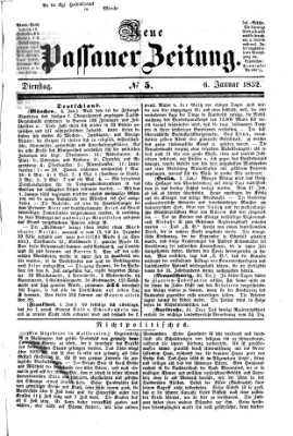 Neue Passauer Zeitung (Passauer Zeitung) Dienstag 6. Januar 1852