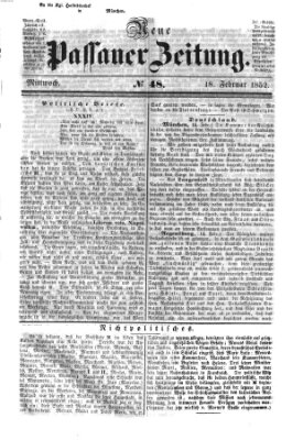 Neue Passauer Zeitung (Passauer Zeitung) Mittwoch 18. Februar 1852