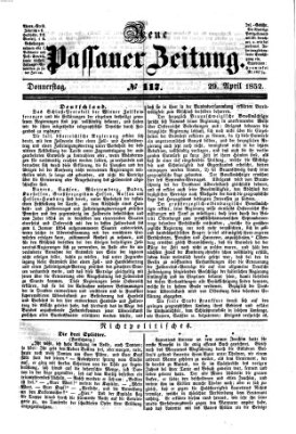 Neue Passauer Zeitung (Passauer Zeitung) Donnerstag 29. April 1852
