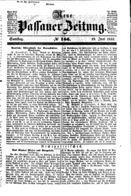 Neue Passauer Zeitung (Passauer Zeitung) Samstag 19. Juni 1852