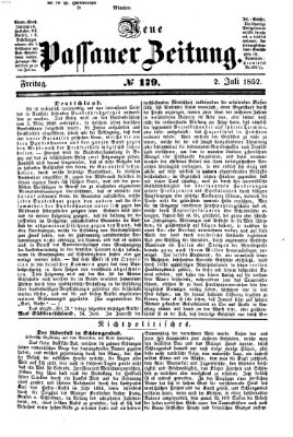 Neue Passauer Zeitung (Passauer Zeitung) Freitag 2. Juli 1852