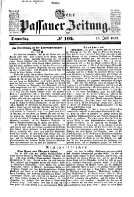 Neue Passauer Zeitung (Passauer Zeitung) Donnerstag 15. Juli 1852