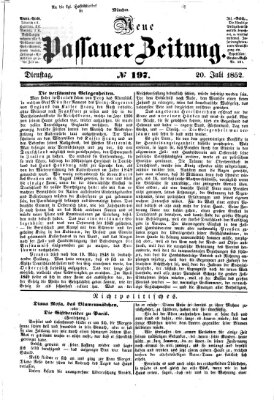Neue Passauer Zeitung (Passauer Zeitung) Dienstag 20. Juli 1852