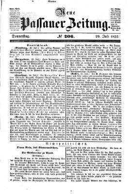 Neue Passauer Zeitung (Passauer Zeitung) Donnerstag 29. Juli 1852