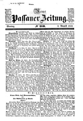 Neue Passauer Zeitung (Passauer Zeitung) Montag 2. August 1852