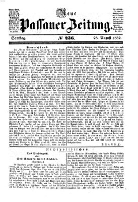 Neue Passauer Zeitung (Passauer Zeitung) Samstag 28. August 1852