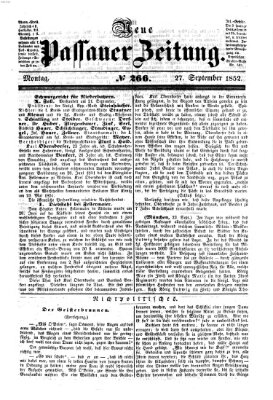 Neue Passauer Zeitung (Passauer Zeitung) Montag 27. September 1852