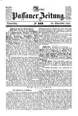 Neue Passauer Zeitung (Passauer Zeitung) Donnerstag 30. September 1852