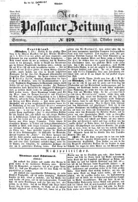 Neue Passauer Zeitung (Passauer Zeitung) Sonntag 10. Oktober 1852