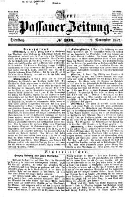 Neue Passauer Zeitung (Passauer Zeitung) Dienstag 9. November 1852