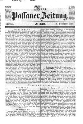 Neue Passauer Zeitung (Passauer Zeitung) Freitag 3. Dezember 1852