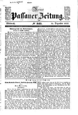 Neue Passauer Zeitung (Passauer Zeitung) Mittwoch 15. Dezember 1852