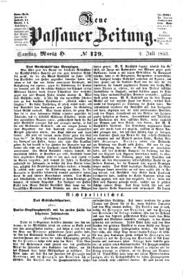 Neue Passauer Zeitung (Passauer Zeitung) Samstag 2. Juli 1853