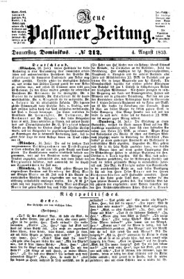 Neue Passauer Zeitung (Passauer Zeitung) Donnerstag 4. August 1853