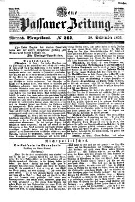 Neue Passauer Zeitung (Passauer Zeitung) Mittwoch 28. September 1853