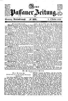 Neue Passauer Zeitung (Passauer Zeitung) Sonntag 2. Oktober 1853