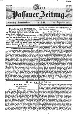 Neue Passauer Zeitung (Passauer Zeitung) Donnerstag 22. Dezember 1853