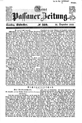 Neue Passauer Zeitung (Passauer Zeitung) Samstag 31. Dezember 1853