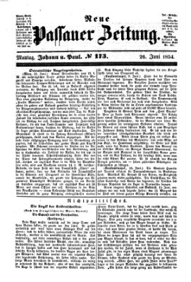 Neue Passauer Zeitung (Passauer Zeitung) Montag 26. Juni 1854