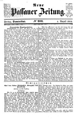 Neue Passauer Zeitung (Passauer Zeitung) Freitag 4. August 1854