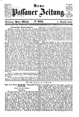 Neue Passauer Zeitung (Passauer Zeitung) Sonntag 6. August 1854