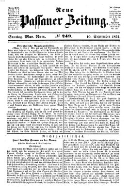 Neue Passauer Zeitung (Passauer Zeitung) Sonntag 10. September 1854