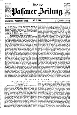 Neue Passauer Zeitung (Passauer Zeitung) Sonntag 1. Oktober 1854