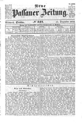 Neue Passauer Zeitung (Passauer Zeitung) Mittwoch 13. Dezember 1854