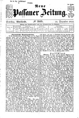 Neue Passauer Zeitung (Passauer Zeitung) Samstag 16. Dezember 1854