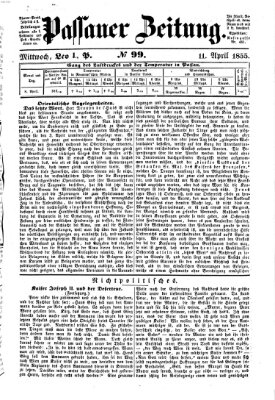 Passauer Zeitung Mittwoch 11. April 1855