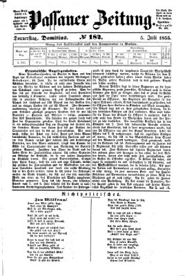 Passauer Zeitung Donnerstag 5. Juli 1855