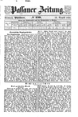 Passauer Zeitung Mittwoch 22. August 1855