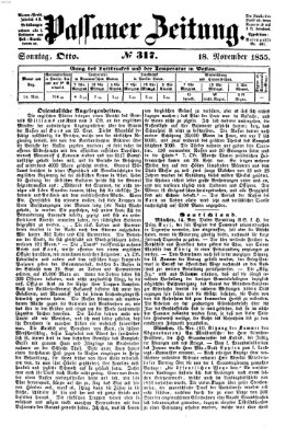 Passauer Zeitung Sonntag 18. November 1855
