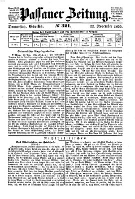 Passauer Zeitung Donnerstag 22. November 1855