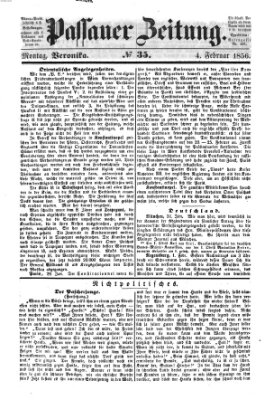 Passauer Zeitung Montag 4. Februar 1856