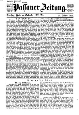 Passauer Zeitung Dienstag 20. Januar 1857