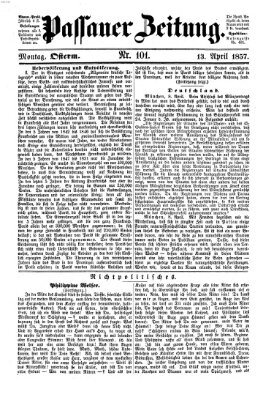 Passauer Zeitung Montag 13. April 1857