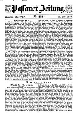Passauer Zeitung Samstag 25. Juli 1857
